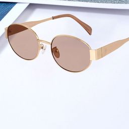 CREEK Unisex Oval Sunglasses with UV Protected Lens (GOLD/PINK)-PINK-17