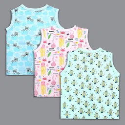 Born Babies Infants Pack Of 3 Printed Cotton Sleeveless Front Open Jhabla Vests CBPSB image 3