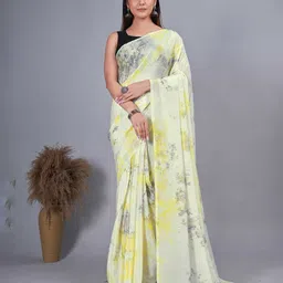 DIVASTRI Floral Printed Ready to Wear Jamdani Saree-41