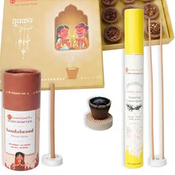 GaneshaSpeaks 15-Pcs Brown Wooden Dhoop Cup, Dhoop Stick & 40-Pcs Incense Stick-image-30