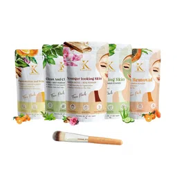 Kimayra World Set Of 5 Turmeric, Neem, Rose, Cucumber & Papaya Powder Face Pack-39