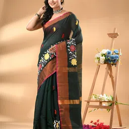 WoodenTant Floral Woven Design Zari Saree-picture-41