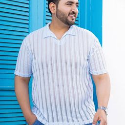 Instafab Plus Men Self Design Polo Collar Cotton T-shirt-picture-37