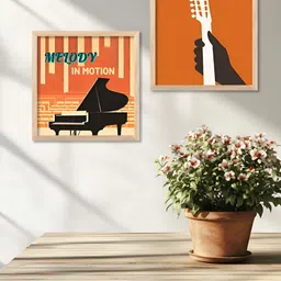 Kotart Brown & Black 2 Pieces Wooden Abstract Wall Paintings-25