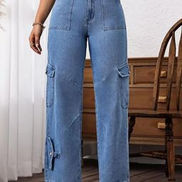 DressBerry Women Comfort Wide Leg High-Rise Light Fade Acid Wash Stretchable Jeans-image-44
