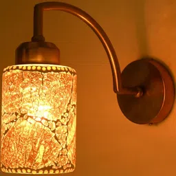 SOMIL Orange & White Printed Glass Cylinder Shaped Wall Lamp-17