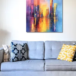 Viventiq Yellow & Red Modern Art Painting For Home Without Frame Wall Paintings-image-77