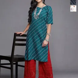 Anouk Rustic Women Pack of 3 Ethnic Motifs Printed Crepe Straight Kurta-image-62