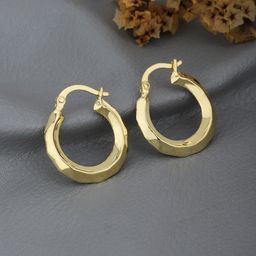 Carlton London Gold Plated Hoop Earrings-22