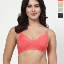 LILY Manoop Women Pack Of 4 Seamed Non Padded Full Coverage Bra-36