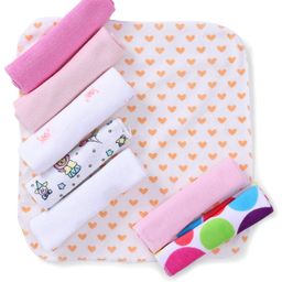 Babyhug Printed Knit Wash Cloth Pack of 8 (Color And Print May Vary)-image-12