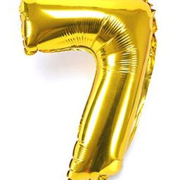 Shopperskart Helium Foil Balloon Number 7 Shape - Golden-picture-3