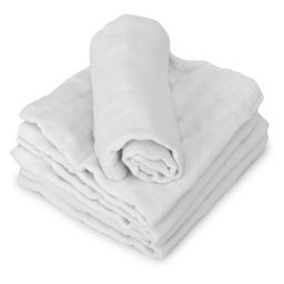 Kassy Pop 6 Layer Muslin Reusable Baby Wash Cloths White - Pack of 5-41
