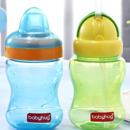 Babyhug Spout and Straw Sipper Set of 2 Green Blue - 180 ml Each-11