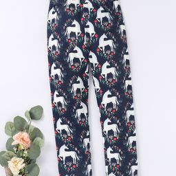 Kookie Kids Full Length Leggings Unicorn Print - Navy Blue-image-71