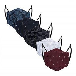 CENWELL Cotton Reusable & Washable Masks for Adults Multicolor - Pack of 5-27
