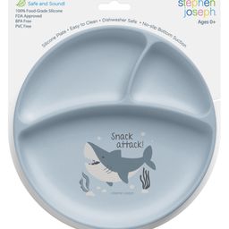 Stephen Joseph Silicone Shark Print Plate - Silver-19