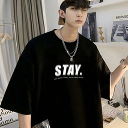 StyleCast Men Typography Printed Round Neck Oversized T-shirt-image-4