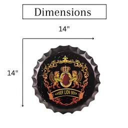 eazy wagon Black & Yellow Bottle Caps Printed Metal Wall Hangings-image-70