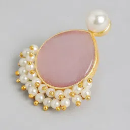 Anouk Gold Plated Beaded Teardrop Shaped Drop Earrings image 3