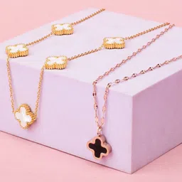 SALTY Set Of 2 Stones-Studded Enchantress & Dove Necklace-40