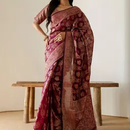 DIVASTRI Woven Design Saree With Blouse Piece-image-31