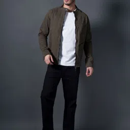 nostrum Men Camouflage Cotton Longline Tailored Jacket-18
