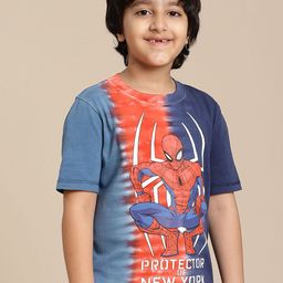 Kids Ville Boys Spider-Man Graphic Printed Round Neck Cotton T-shirt-image-69