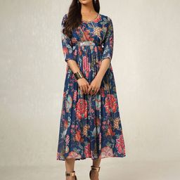 Soch Floral Print A-Line Midi Dress-image-48