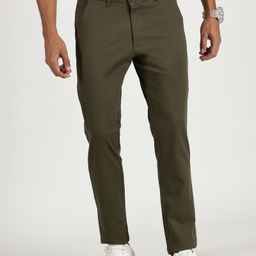 RAVINIK Men Classic Straight Fit Mid-Rise Cotton Trousers-image-71