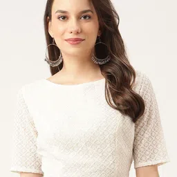 Studio Shringaar Embroidered Short Sleeve Saree Blouse-image-9