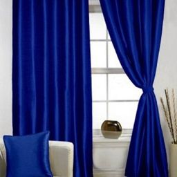 BELLA TRUE Blue 2 Pieces Ripple Fold Long Door Curtains-image-20
