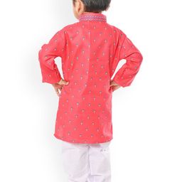 NFC CREATION Boys Printed Regular Thread Work Kurta with Pyjamas image 5