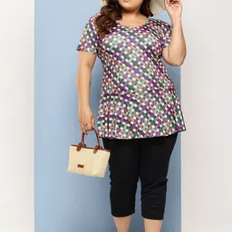 BAESD Plus Size Printed Swimwear & Attached Shorts With Goggle image 3
