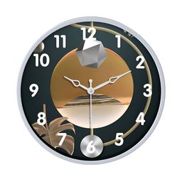 Aura Black & Brown Printed Traditional Wall Clock-8