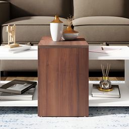 Royaloak Brown & White Abstract Shaped Coffee Table-38