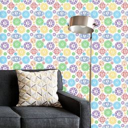 ArtzFolio Printed UV-Resistant Anti-Bacterial Hindu Chakras Energy Peel & Stick Wallpaper-image-36