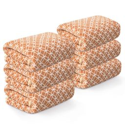 Kuber Industries Brown & White 6 Pcs Printed Microfiber 280GSM Ultra Absorbent Face Towels-70