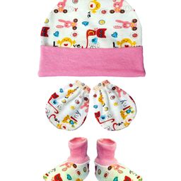 Brandonn Cap Mittens & Booties Set Multi Print Multicolor  -  Diameter 12 cm image 2
