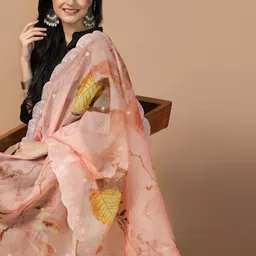 Kaizen TEXO FAB Printed Organza Dupatta with Sequinned-3