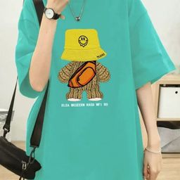 KPOP Women Graphic Printed Round Neck Oversized T-shirt-picture-13