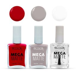 INCOLOR Set Of 3 Mega Matte Nail Paint - 17 ml Each - 72 - 01 - 40-23