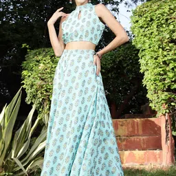 Sera Floral Printed Top & Maxi Skirt Co-Ord Set-picture-18