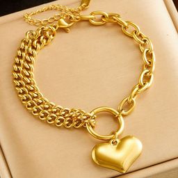 DressBerry Gold-Plated American Diamond Link Bracelet-image-48