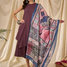 InWeave Women Regular Kurta with Palazzos & With Dupatta-image-63