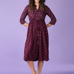 V-Mart Ethnic Motifs Printed Fit & Flare Ethnic Dress-image-96