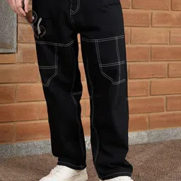 WROGN Men Comfort Wide Leg Mid-Rise Mildly Distressed Jeans-image-31