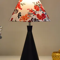 Decorcity Black & White Printed Metal Frustum Shaped Table Lamp-image-67