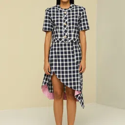 ZAITRA Checked Midi Skirt-picture-20
