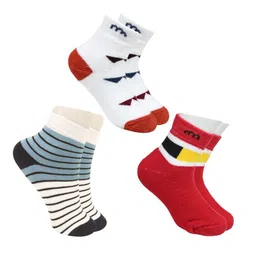 BAESD Kids Pack Of 3 Patterned Cotton Ankle-Length Socks-25